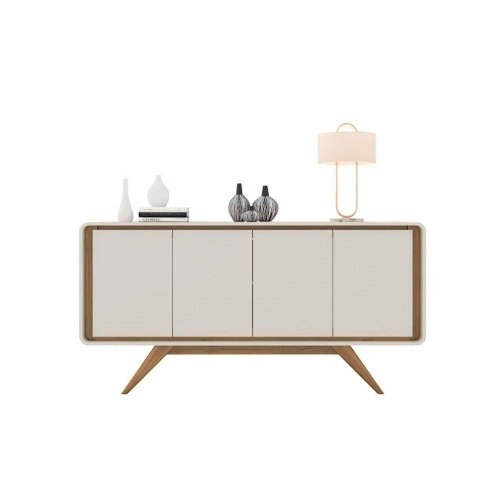 Aparador Buffet Channel Com 4 Portas Em Mdf Natureoff White