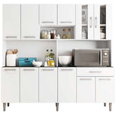 Armário de cozinha 12 portas 1 gaveta Clara Móveis – Branco