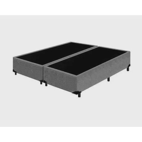 Base Cama Box Bipartido Premium Casal Cinza 1,38 x 1,88 x 0,32