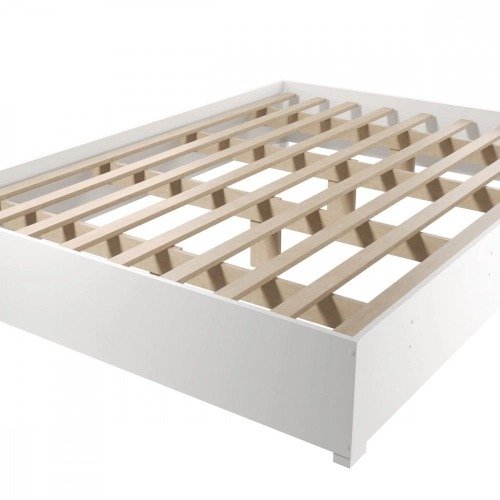 Base Cama Box Casal Com Pés Branco Viero