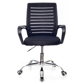 Cadeira De Escritorio Com Base Cromada – Preta