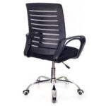 Cadeira De Escritorio Com Base Cromada – Preta