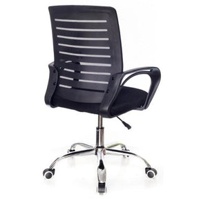 Cadeira De Escritorio Com Base Cromada – Preta