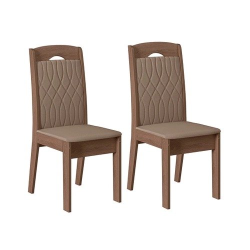 Cadeira Sala de Jantar 02 un Camurça e Amendoa