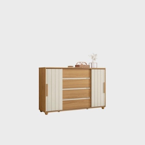 Cômoda 2 Portas Correr 4 Gavetas