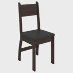 Conjunto Com 2 Cadeiras Para Sala De Jantar Milano Amendoa Preto
