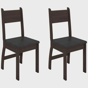 Conjunto Com 2 Cadeiras Para Sala De Jantar Milano Amendoa Preto