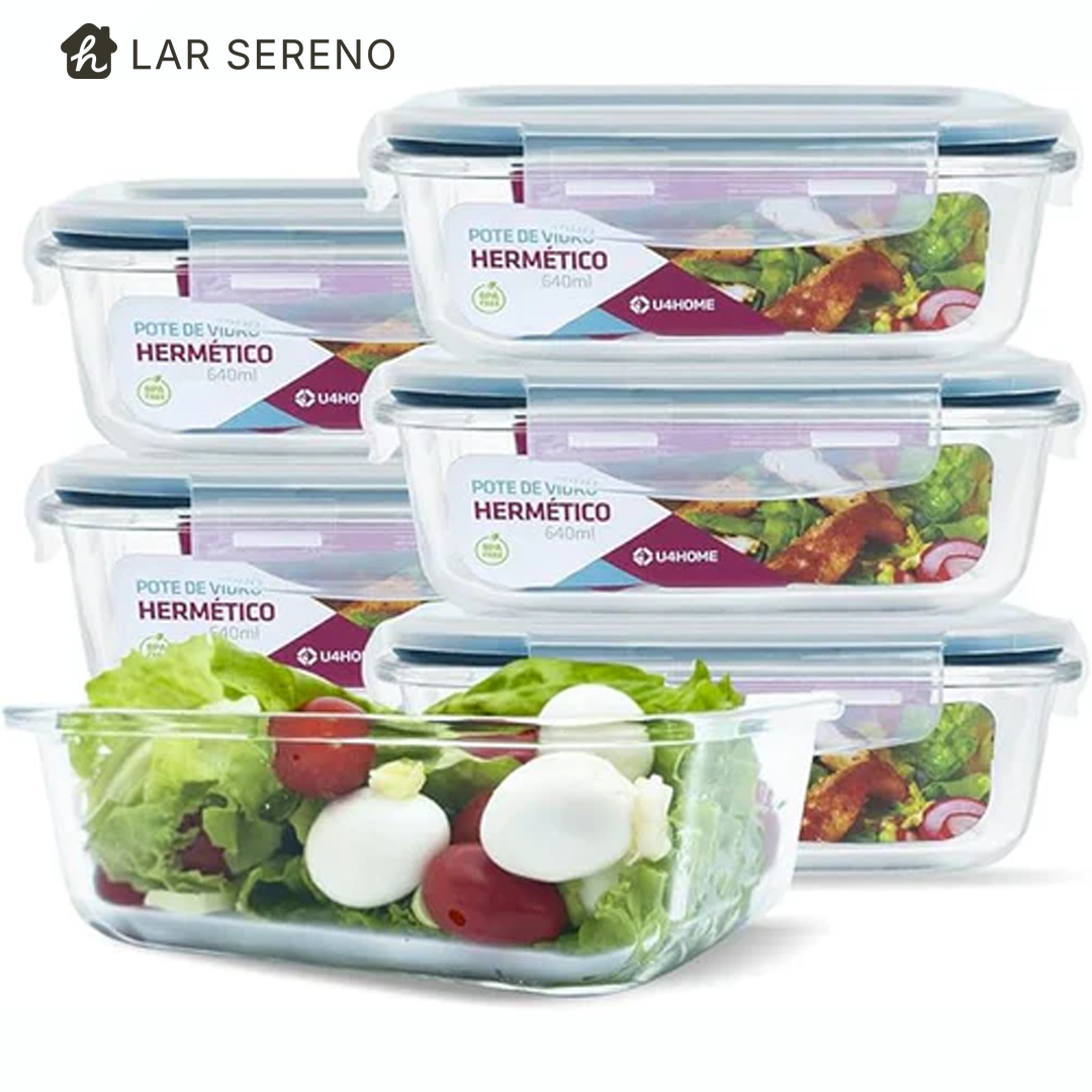 Kit 15 Potes de Vidro + 10 Copos Aruba de Brinde