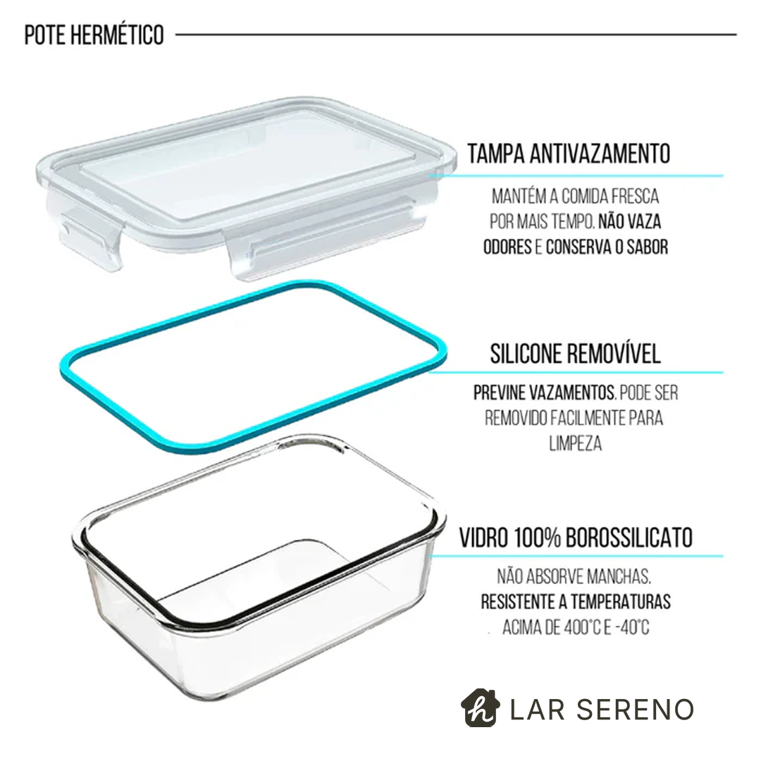 Kit 15 Potes de Vidro + 10 Copos Aruba de Brinde